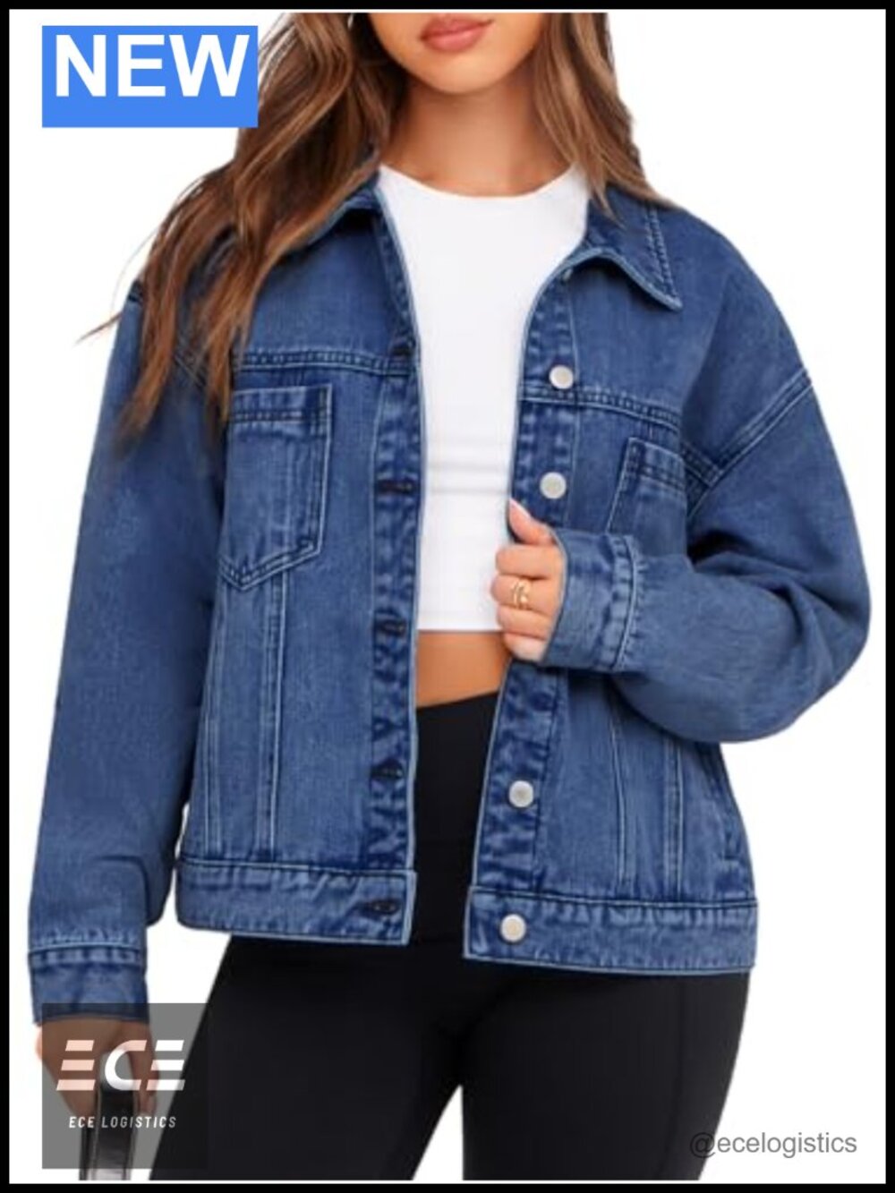 Oversized Button Down Denim Jacket Long Sleeve Jean Jacket Fall Coat